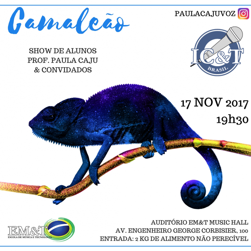 Alunos da professora de canto Paula Caju se apresentam no auditório da EM&T