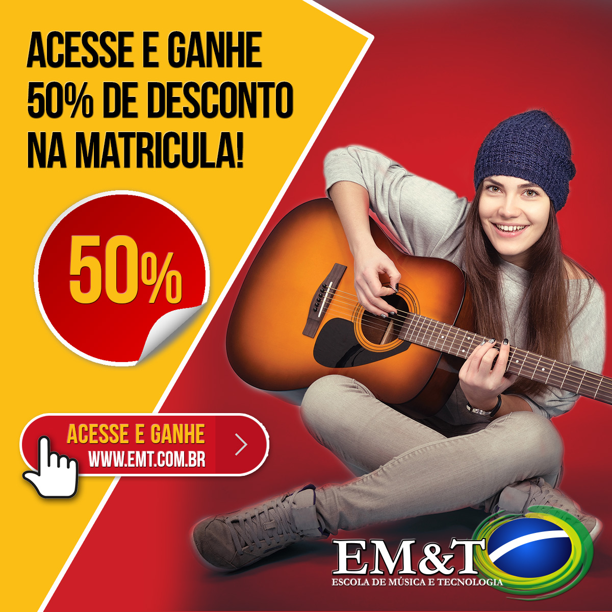 Quer 50% de desconto na matrícula para estudar na EM&T?