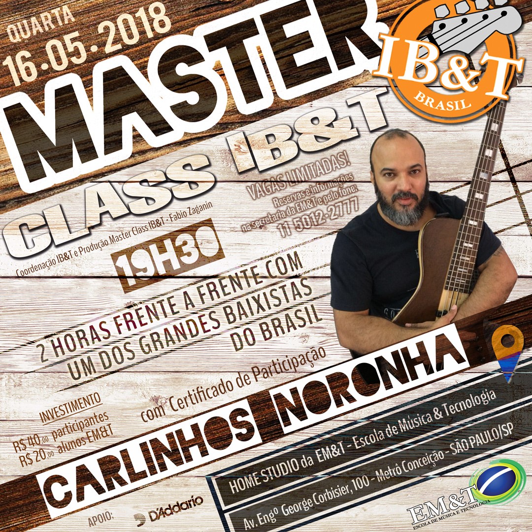 Masterclass Carlinhos Noronha: imperdível