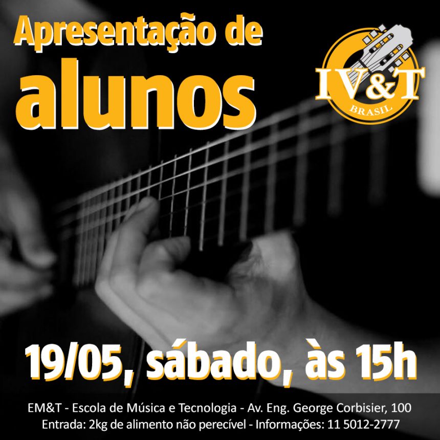 Alunos de violão no palco!