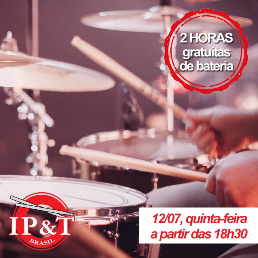 Aula grátis de bateria na EM&T