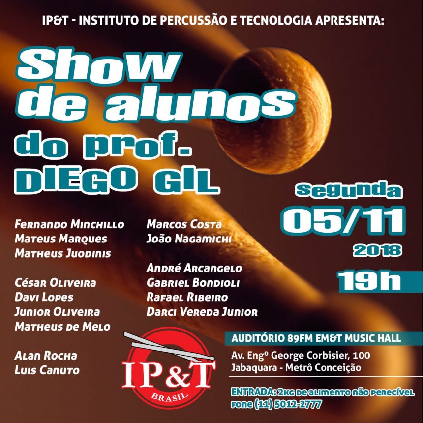 Show de alunos de bateria na EM&T