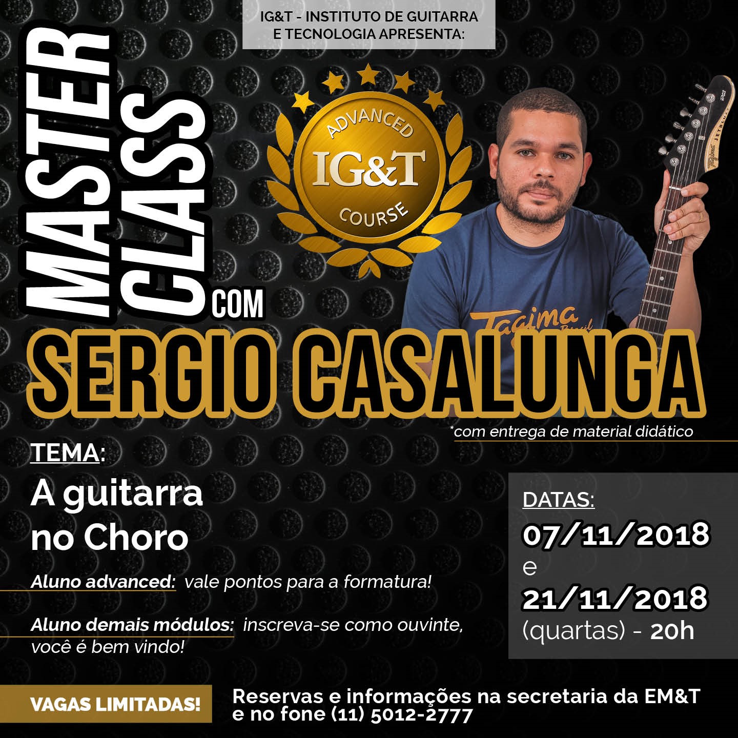 A guitarra no Choro: masterclass com Sergio Casalunga